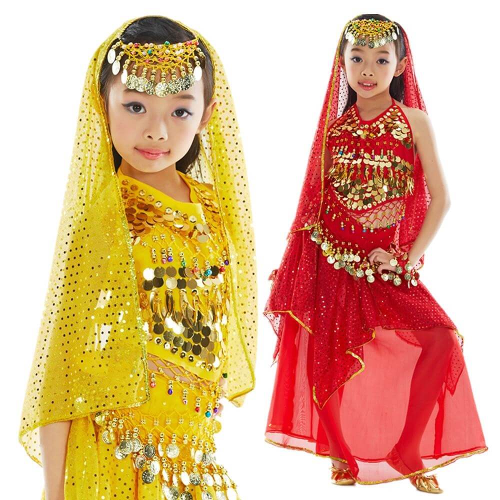 Bollywood Little Chili 5-piece Children Belly Dance Costume - Click Image to Close
