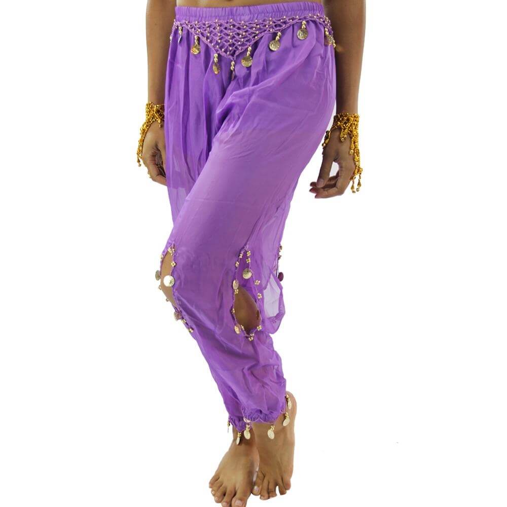 Belly Dance Harem Pants with Coins - Click Image to Close