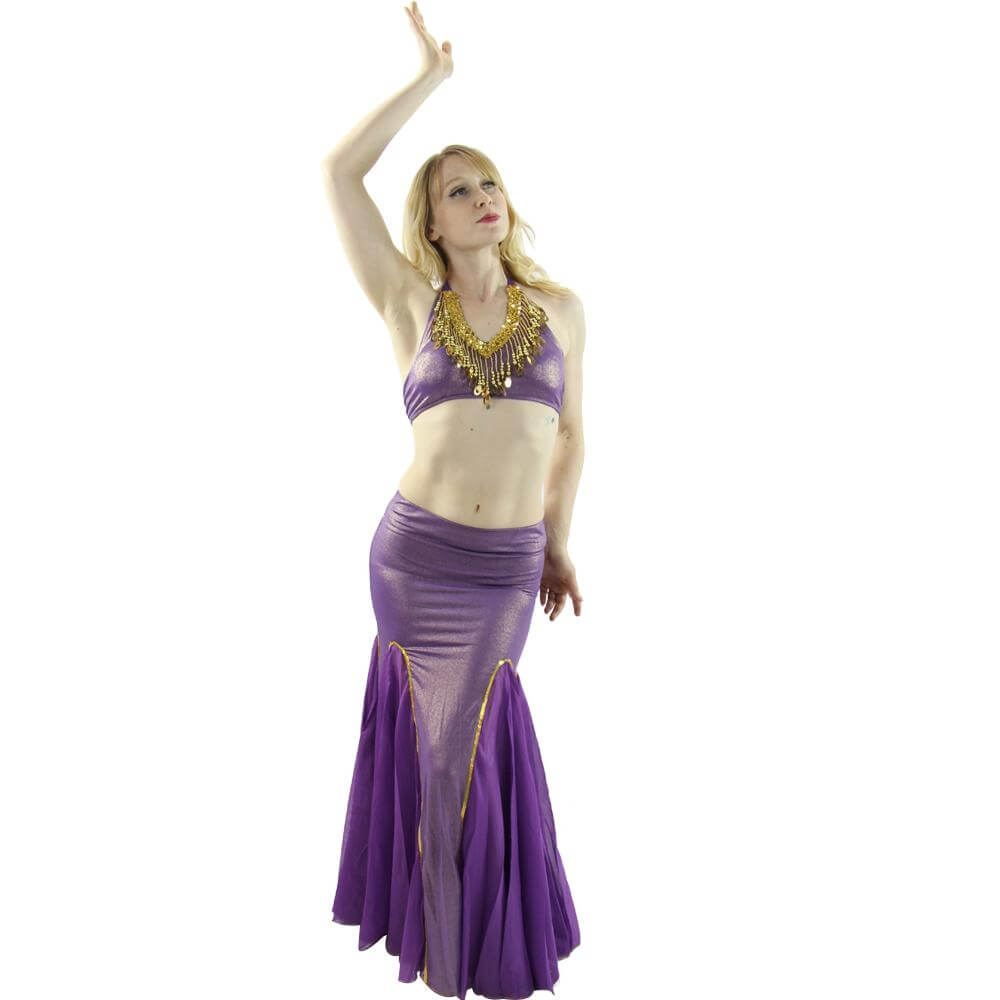 Long Fishtail 2-Piece Belly Dance Costume (Belt not included) - Click Image to Close