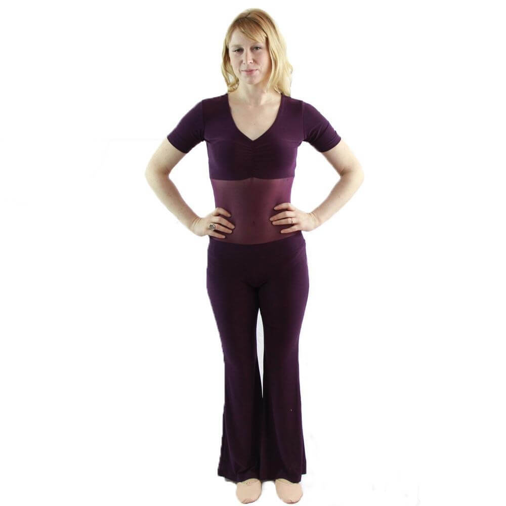 Danzcue 2 Piece Set Belly Dance Translucent yarn top & training pants - Click Image to Close
