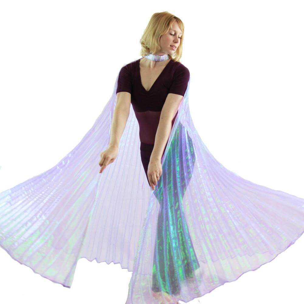 Iridescent Lavender Worship Angel Wing - Click Image to Close