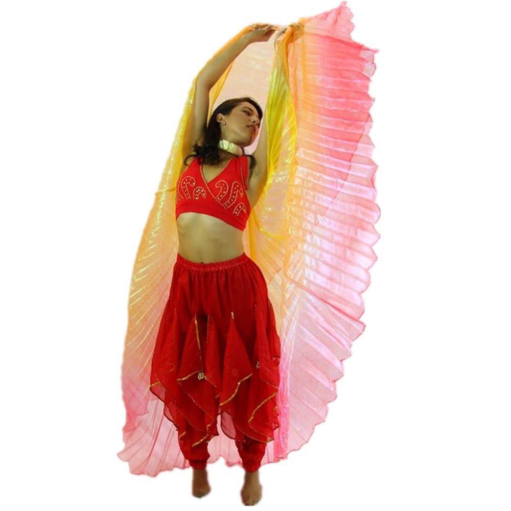 Gold-Orange-Red Gradient Color Worship Angel Wing - Click Image to Close