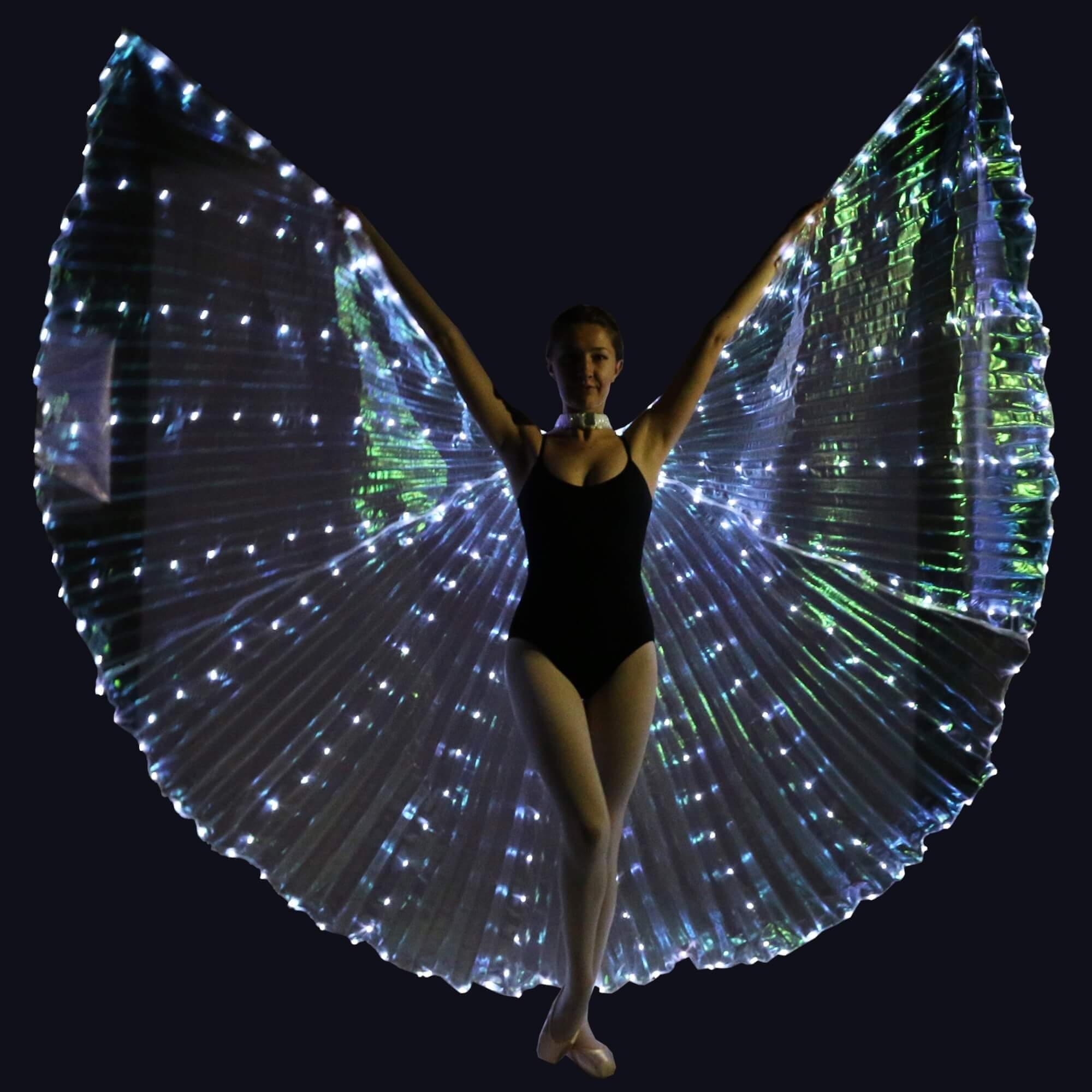 Danzcue Transparent White Costume Angel LED Wing - Click Image to Close