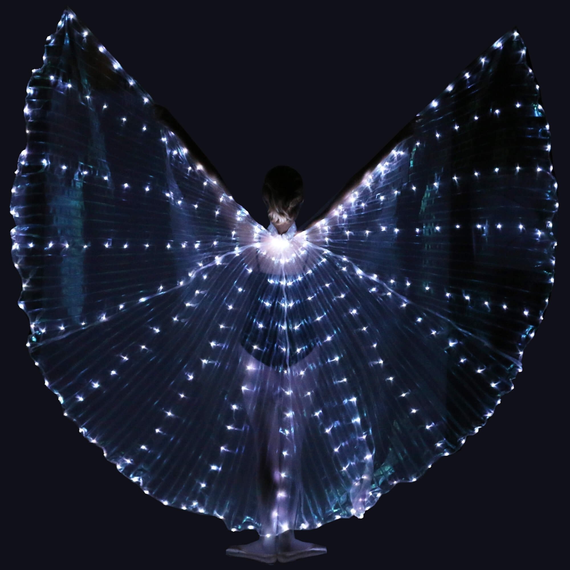 Danzcue Transparent White Costume Angel LED Wing - Click Image to Close