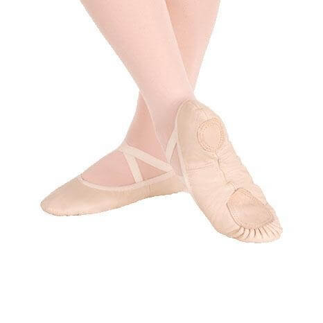 Body Wrappers Sterling Split Sole Leather Pleated Ballet Slipper - Click Image to Close