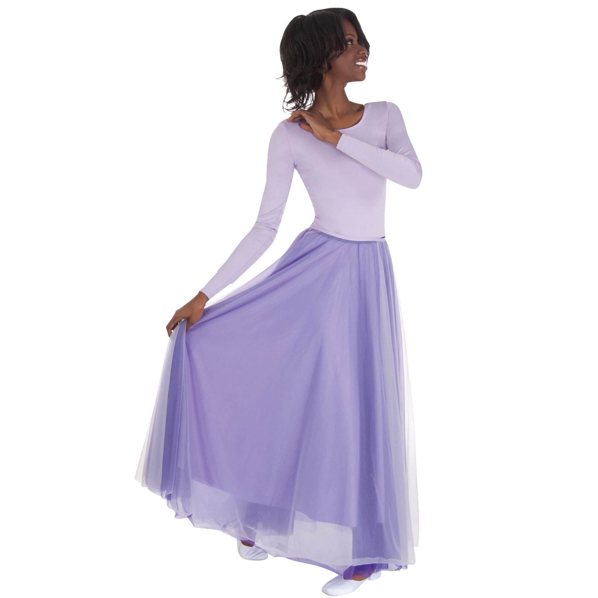 Body Wrappers Ministry Dance Long Full Chiffon Skirt - Click Image to Close