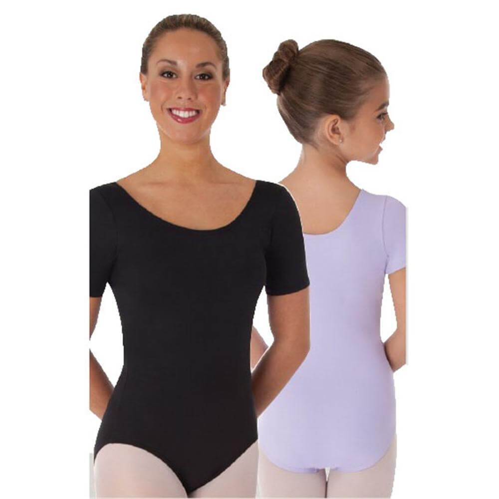 Body Wrappers Child Short Sleeve Ballet Cut Leotard - Click Image to Close