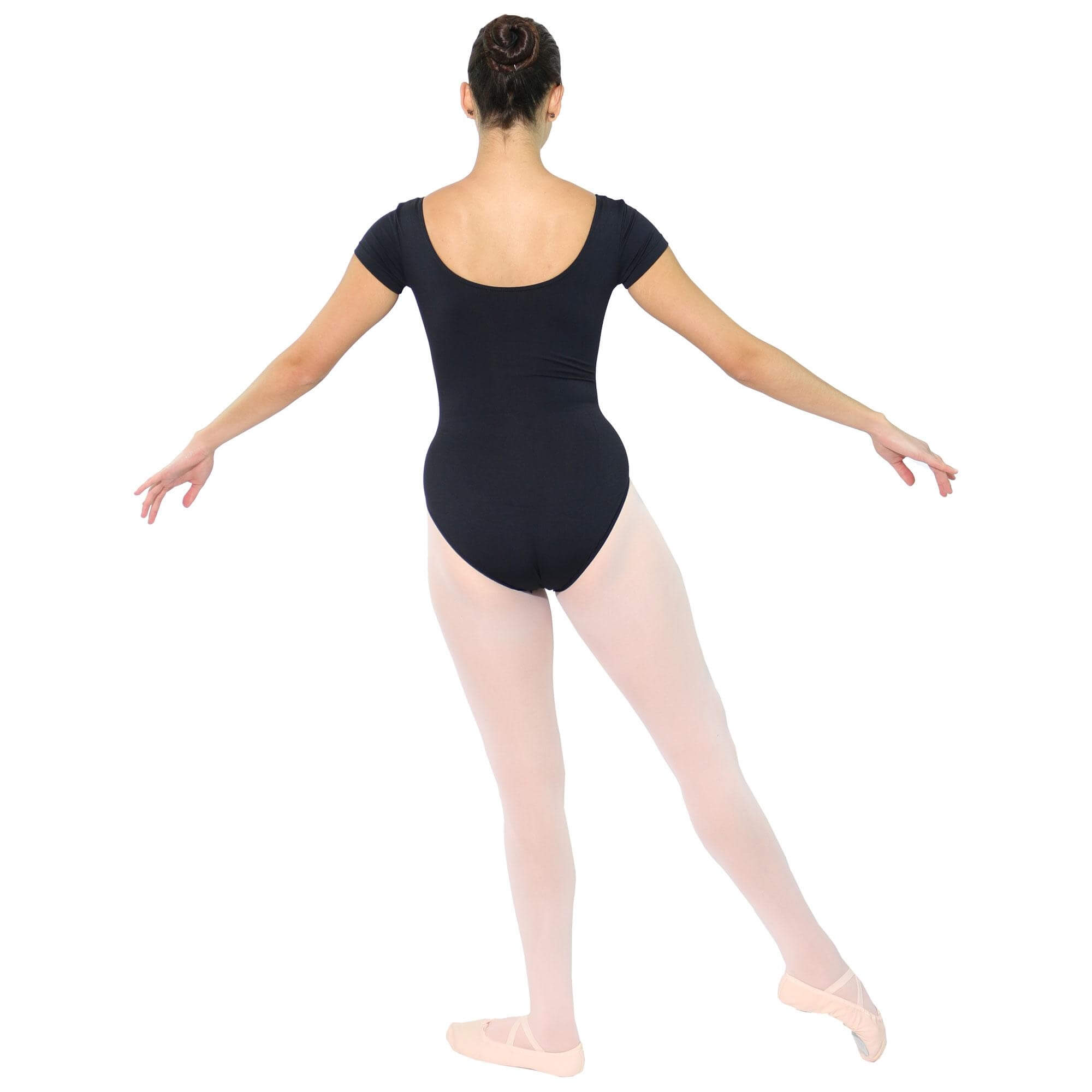 Danzcue Adult Cotton Short Sleeve Ballet Cut Leotard - Click Image to Close