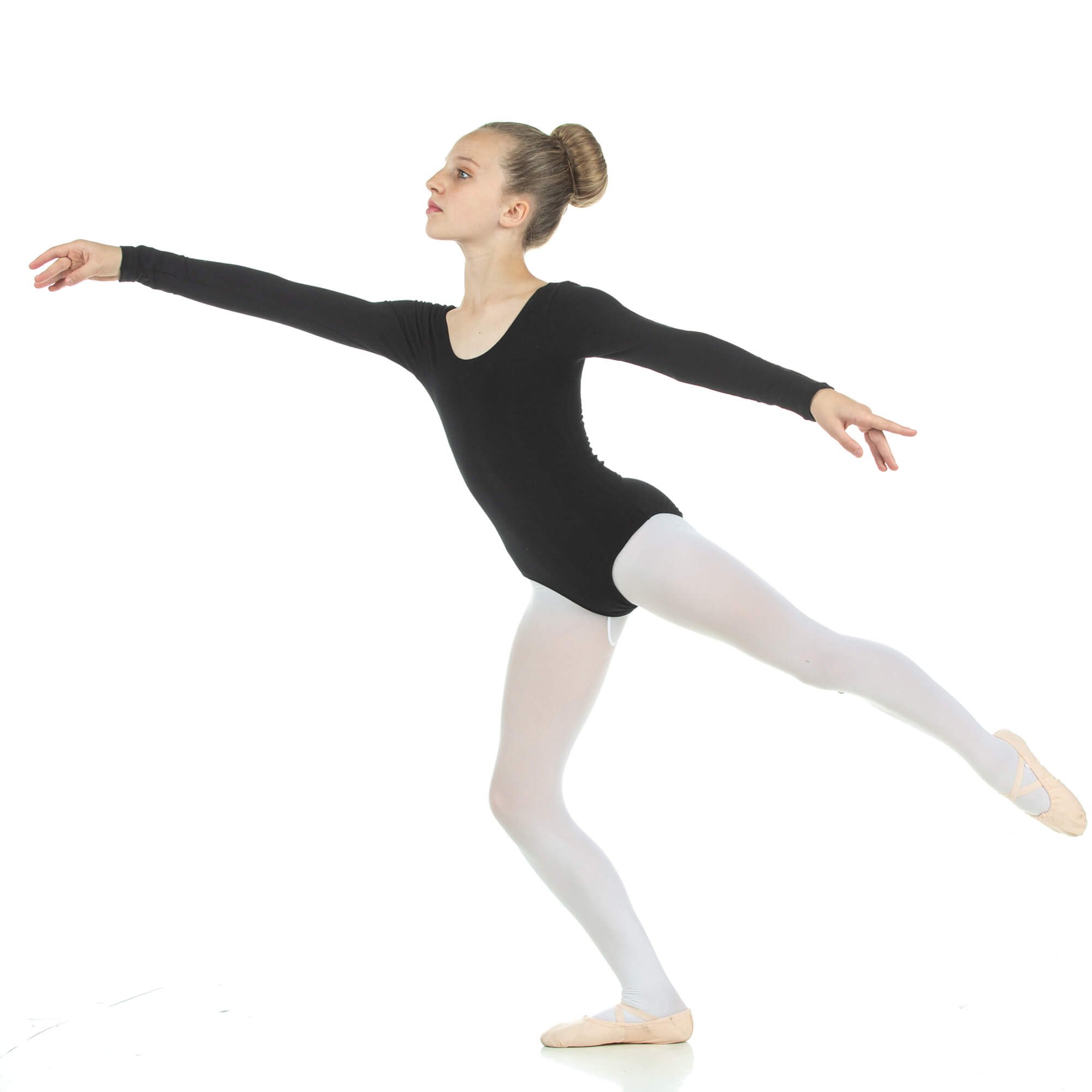Danzcue Child Cotton Long Sleeve Ballet Cut Leotard - Click Image to Close