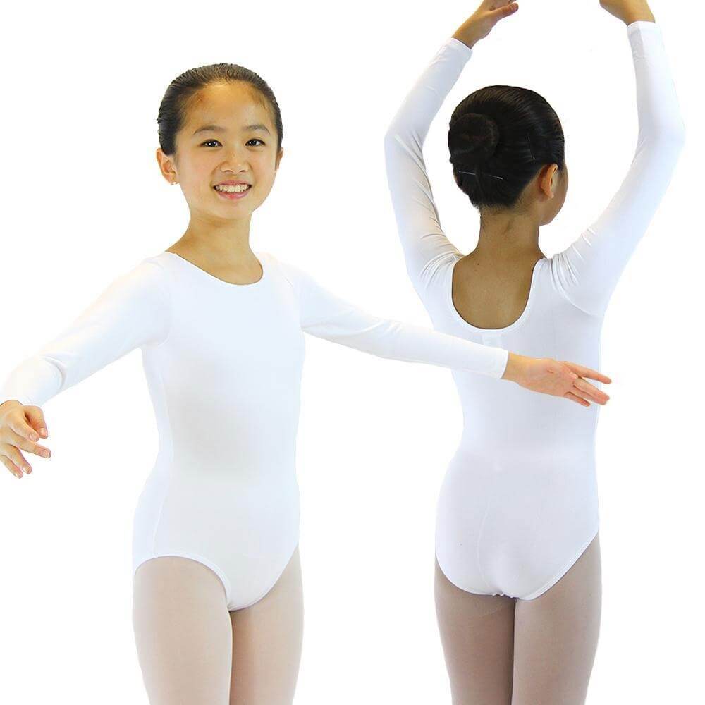 Danzcue Child Nylon Long Sleeve Ballet Cut Leotard - Click Image to Close