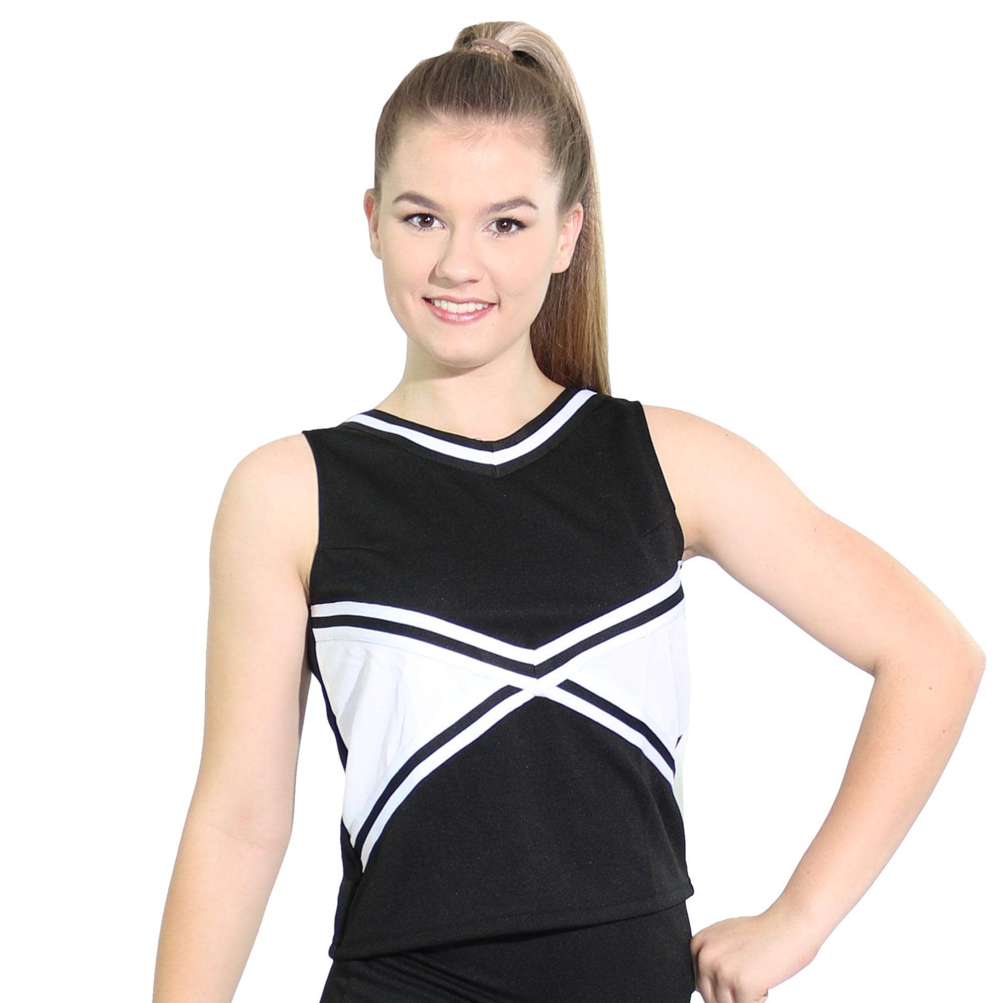 Danzcue Adult 2-Color Kick Sweetheart Cheerleaders Uniform Shell Top - Click Image to Close