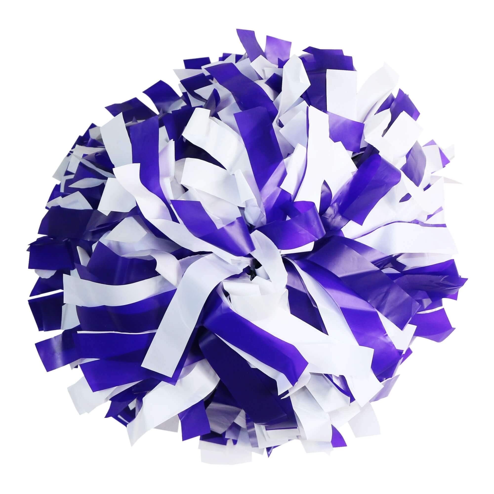 Danzcue Purple/White Plastic Poms - One Pair - Click Image to Close