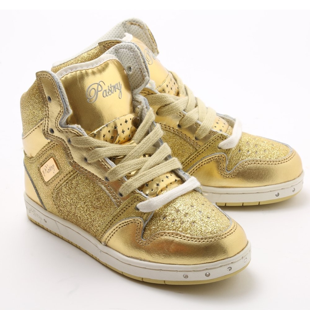 Pastry Dance Adult "Glam Pie" Glitter Gold Sneaker - Click Image to Close