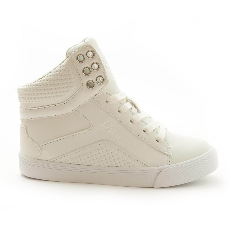 Pastry Pop Tart Grid Girl's White Sneaker - Click Image to Close