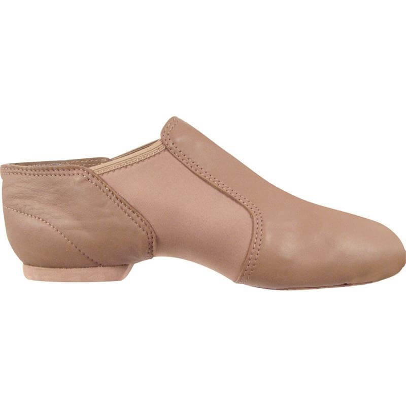 Dance Class® Leather and Spandex Gore Jazz Boot - Light Suntan - Click Image to Close