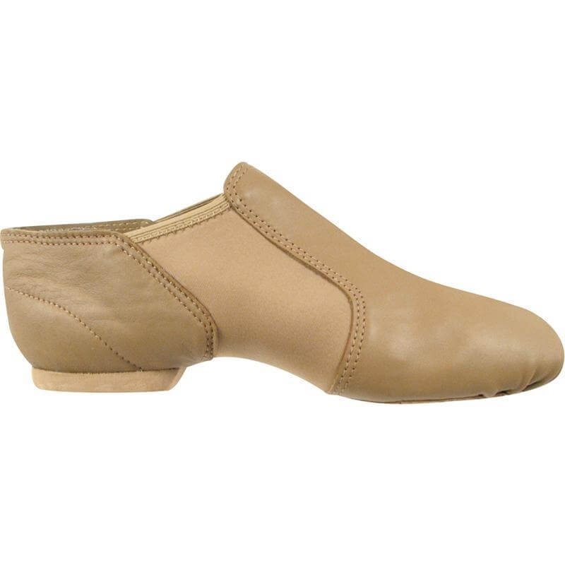 Dance Class® Leather and Spandex Gore Jazz Boot - Caramel - Click Image to Close