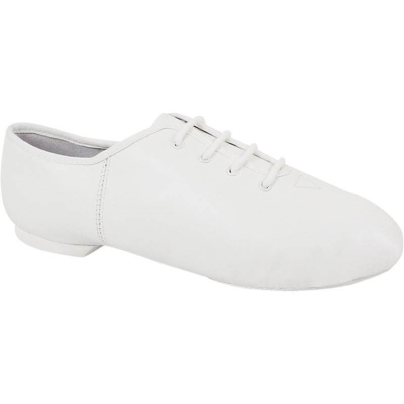 Dance Class® Child White Leather Jazz Shoe - Click Image to Close