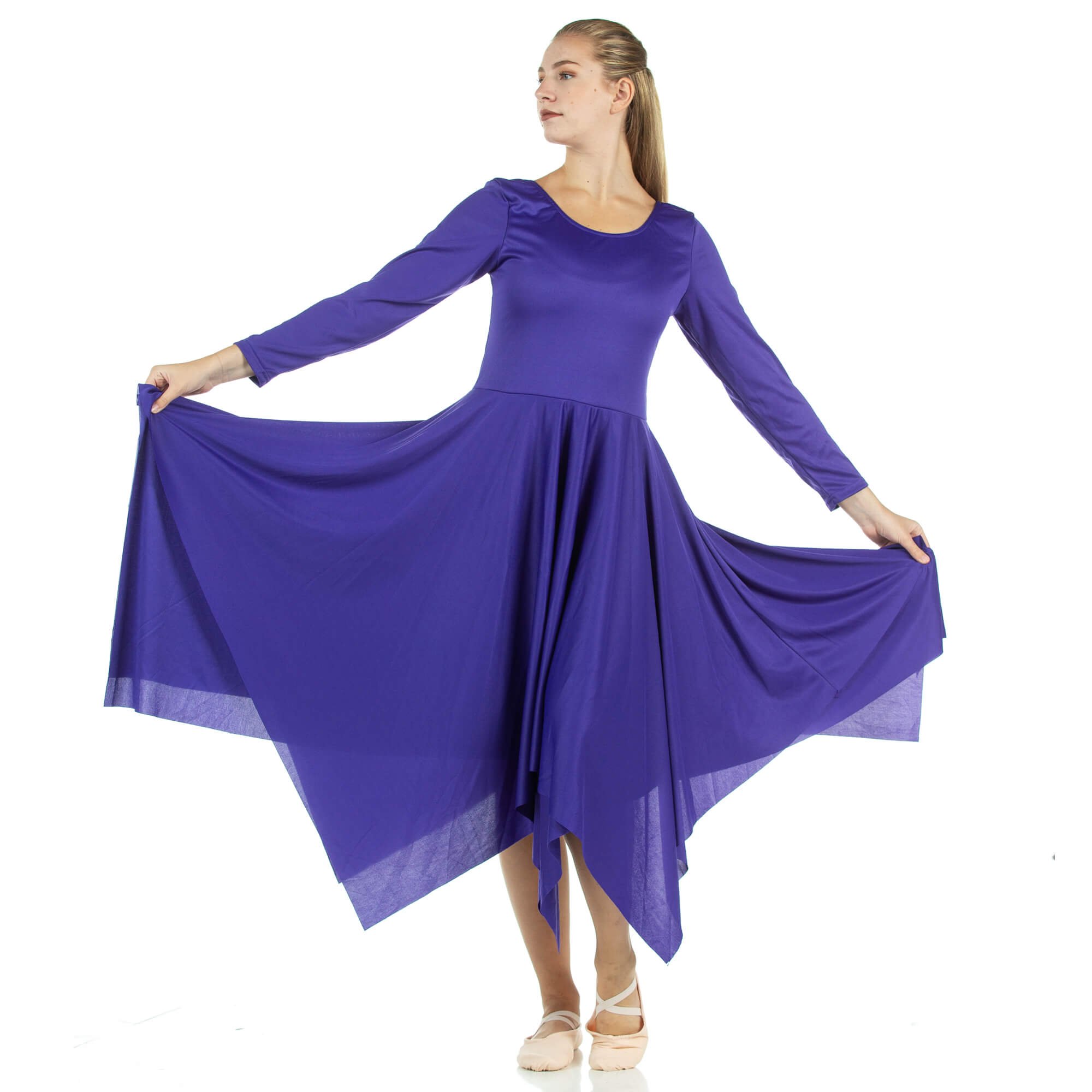 Danzcue Celebration of Spirit Long Sleeve Praise Dance Dress - Click Image to Close