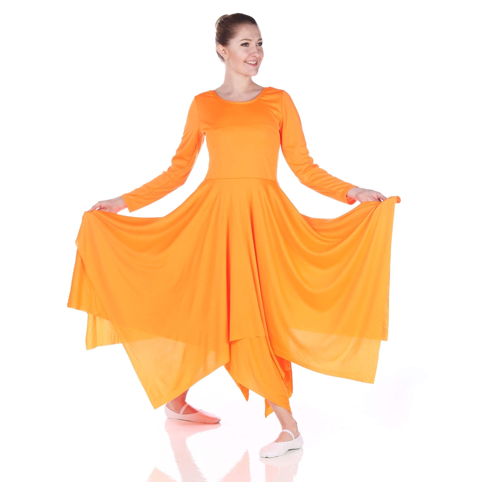 Danzcue Celebration of Spirit Long Sleeve Praise Dance Dress - Click Image to Close