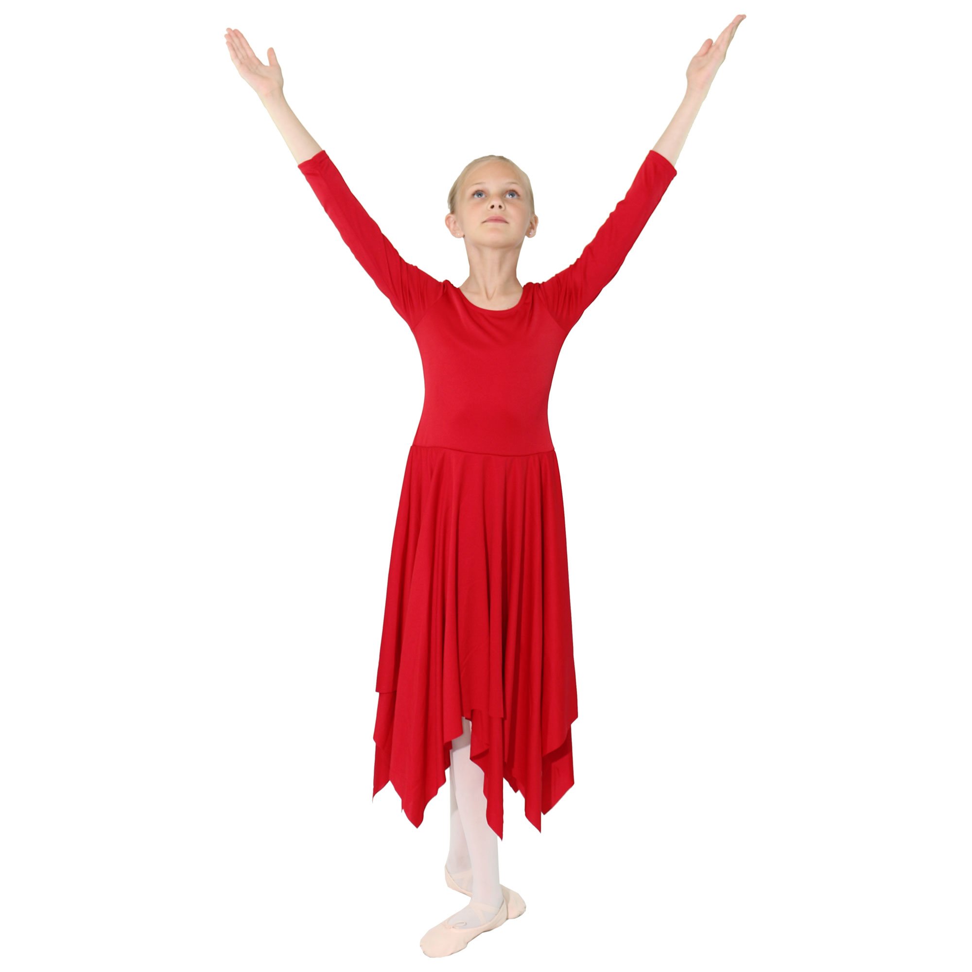 Danzcue Celebration of Spirit Long Sleeve Child Praise Dance Dress - Click Image to Close