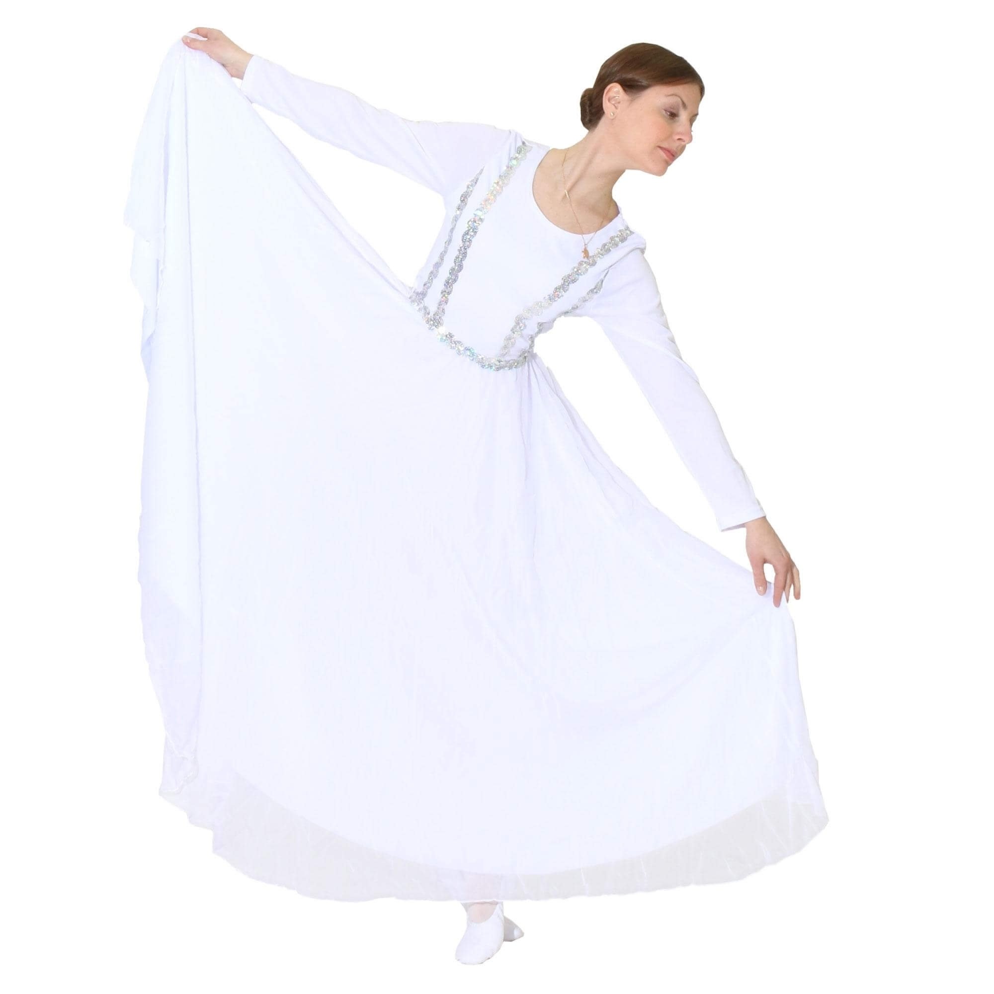 Danzcue Full Length Vivid Chiffon Praise Dance Dress - Click Image to Close