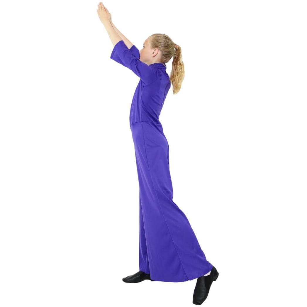 Danzcue Child Praise Dance Long Sleeve Turtleneck Jumpsuit - Click Image to Close