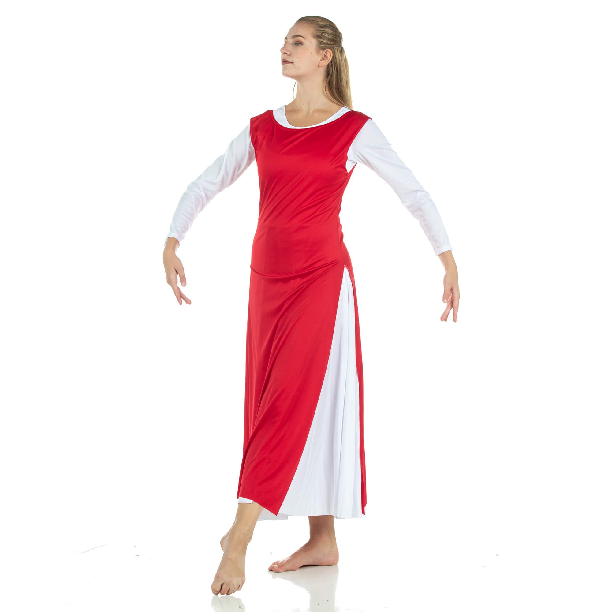 Tunic Worship Dance with Side Slits (white dress not included) - Click Image to Close