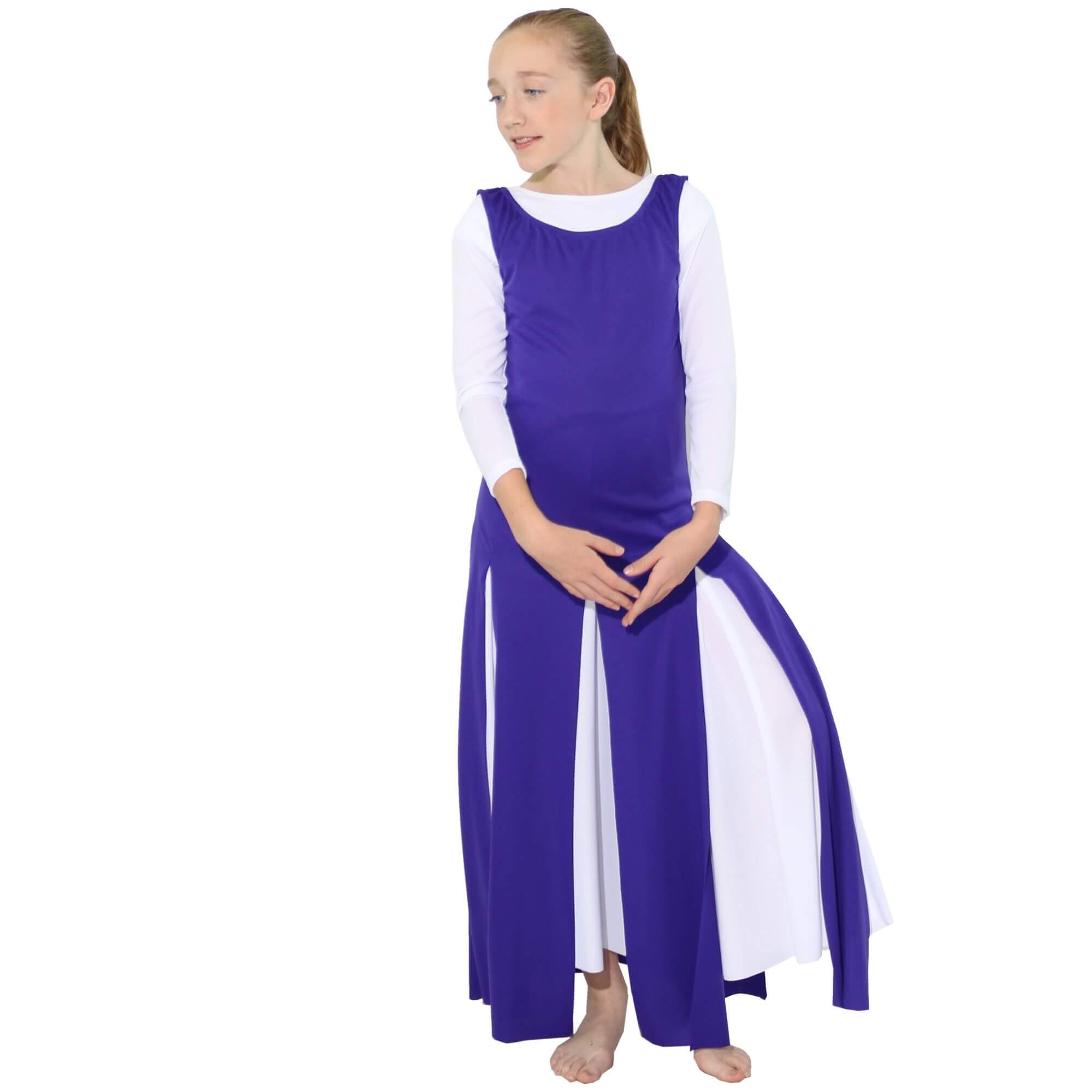 Danzcue Child Praise Dance Paneled Tunic (white dress not included) - Click Image to Close