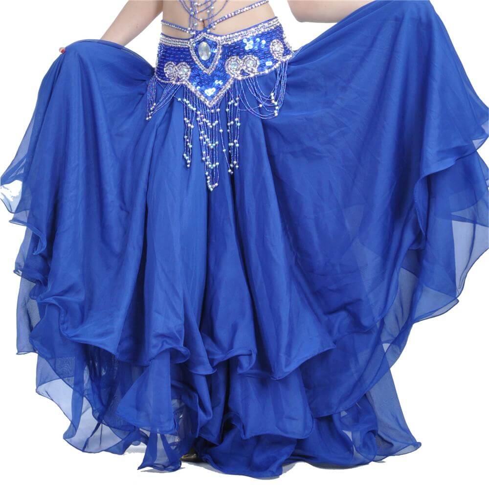 Three-layer Chiffon Belly Dance Skirt (belt Not Included)