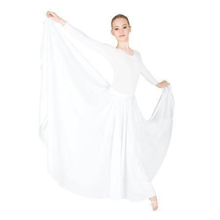 Praise Dance White Extra Full & Long Circle Skirt