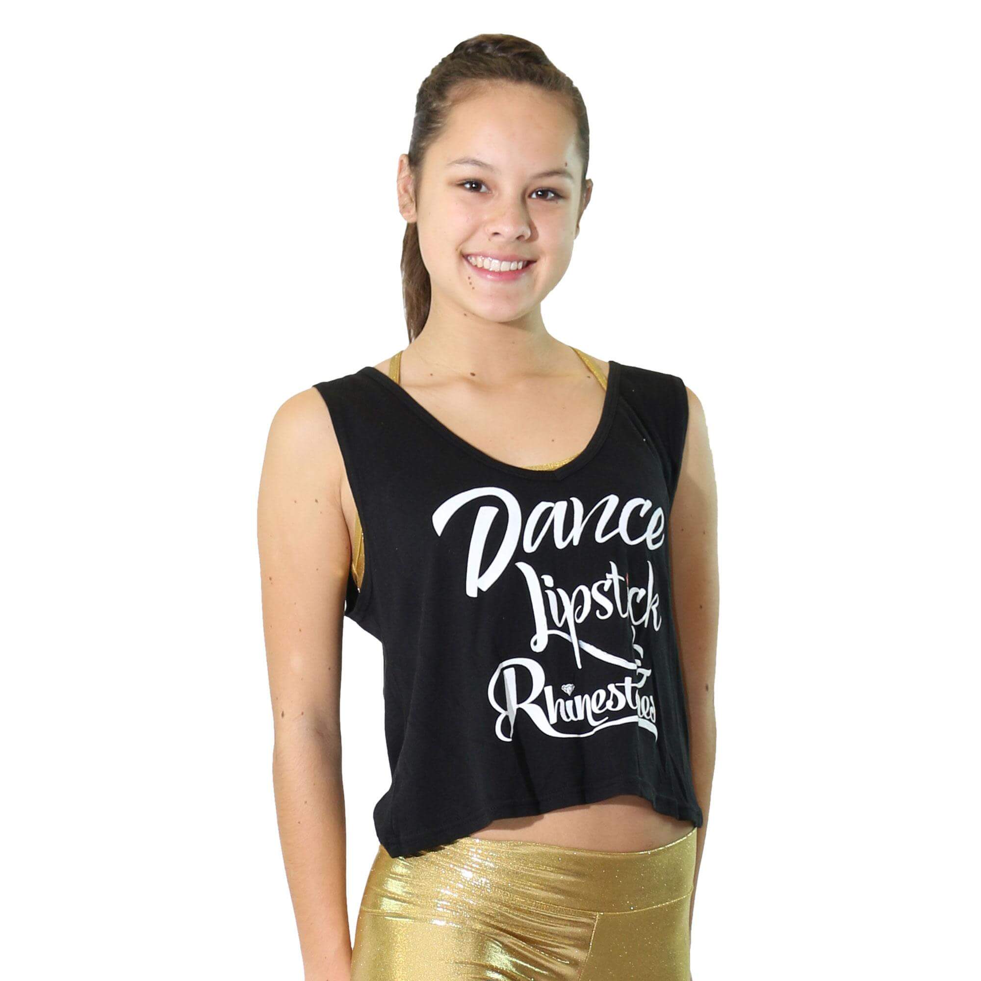 Trendy Trends Dance Lipstick Rhinestone Heart Back Tank