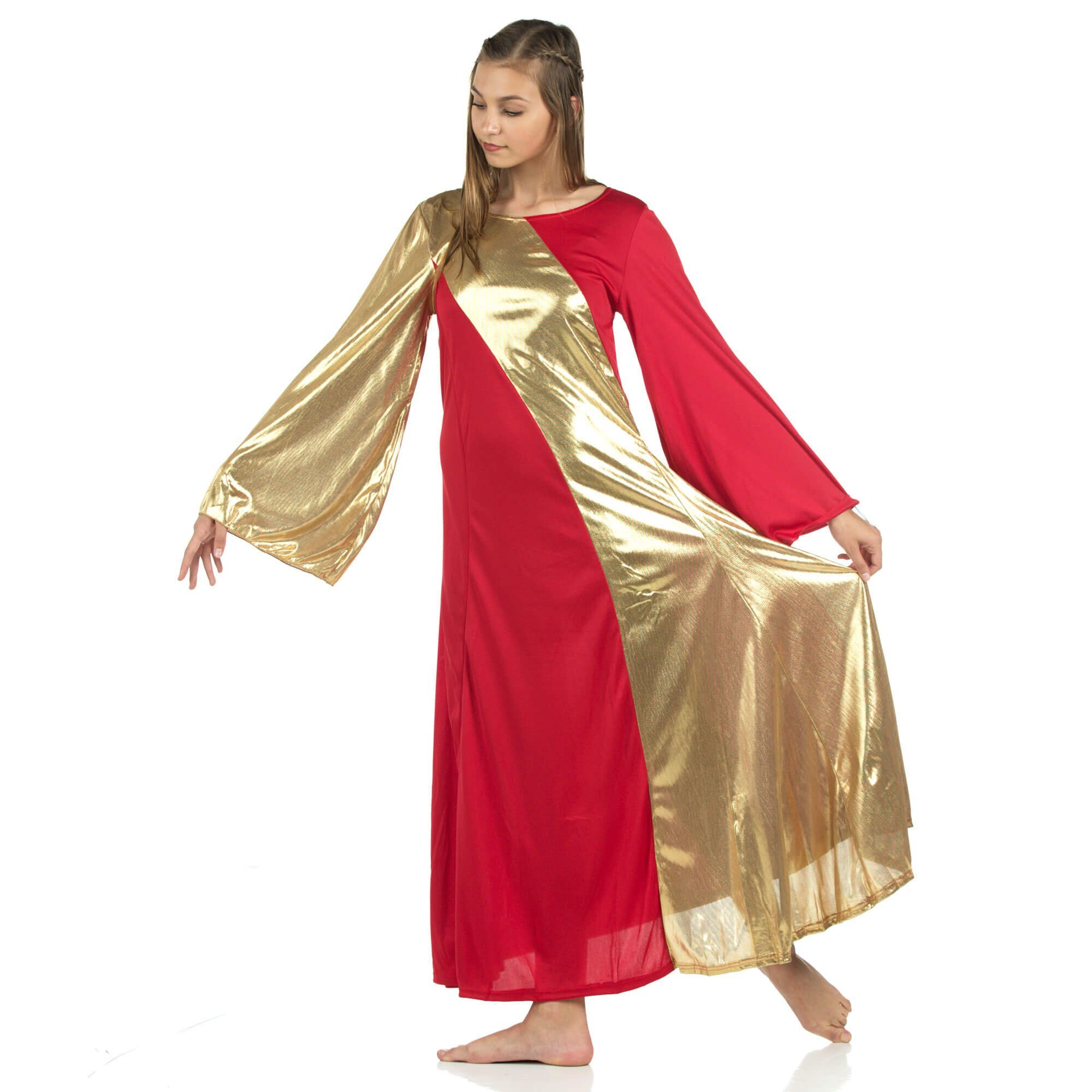 Danzcue Asymmetrical Bell Sleeve Dress