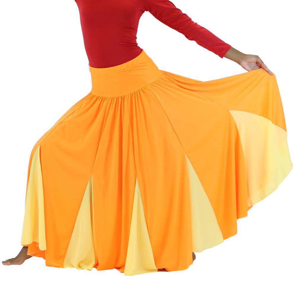 Danzcue Orange Circle Chiffon Dance Skirt