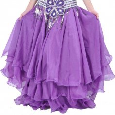 Three-Layer Chiffon Belly Dance Skirt (belt not included)
