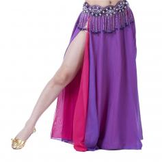 Fashion Gradient Colors Two Openings Belly Dance Skirt