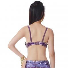 Fashion Grape Sequinned Belly Dance Bra