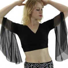 Chiffon Belly Dance Top with Transparent Sleeves - Click Image to Close