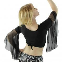 Chiffon Belly Dance Top with Transparent Sleeves