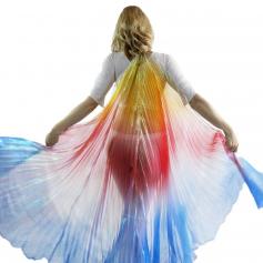 Yellow-Red-Blue Gradient Neon Worship Angel Wing