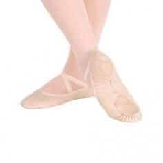 Body Wrappers Sterling Split Sole Leather Pleated Ballet Slipper