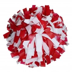 Danzcue Red/White Plastic Poms - One Pair [DQCPS02-REDWHT-2]