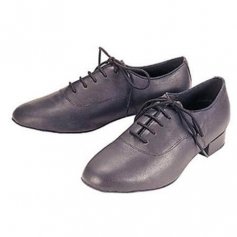 Stephanie Men's 1" Heel Black Leather Ballroom Shoes [SPH94002]