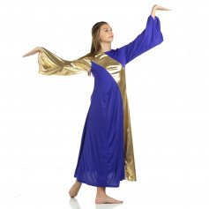 Danzcue Praise Dance Asymmetrical Bell Sleeve Dress