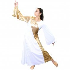 Danzcue Praise Dance Asymmetrical Bell Sleeve Dress [WSD108]