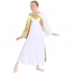 Danzcue Child Praise Dance Asymmetrical Bell Sleeve Dress [WSD108C]