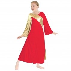 Danzcue Child Praise Dance Asymmetrical Bell Sleeve Dress