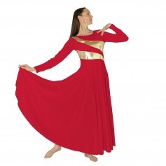 Danzcue Praise Dance Shimmery Parallel Long Sleeve Dress