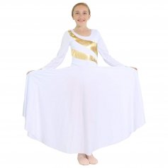 Danzcue Child Praise Dance Shimmery Parallel Long Sleeve Dress