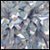 Solid/Silver Getz Baton Handle 2 Color Metallic Mix Poms