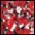 Red-Silver Getz Flash Plastic with Metallic Poms